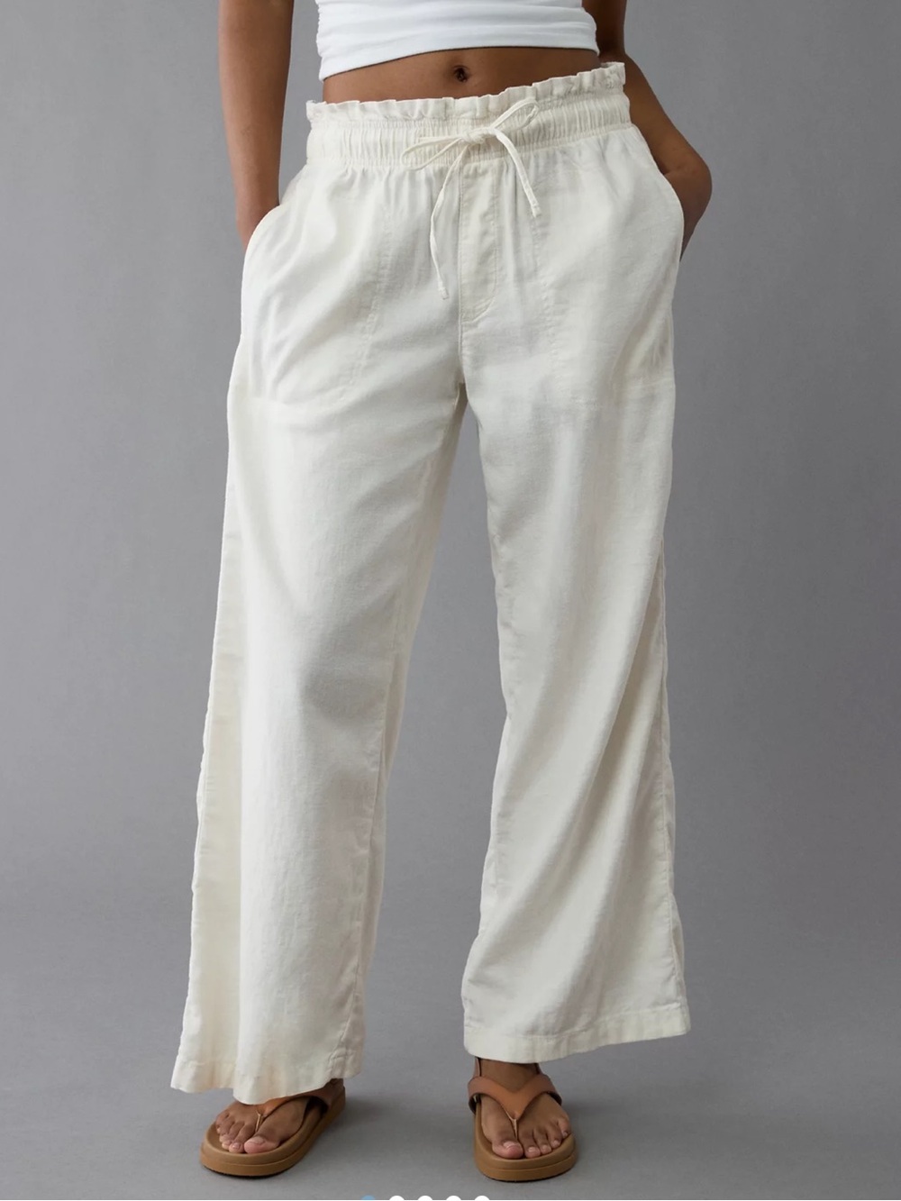 American Eagle Dreamy Drape Linen-Blend Pull-On Pant